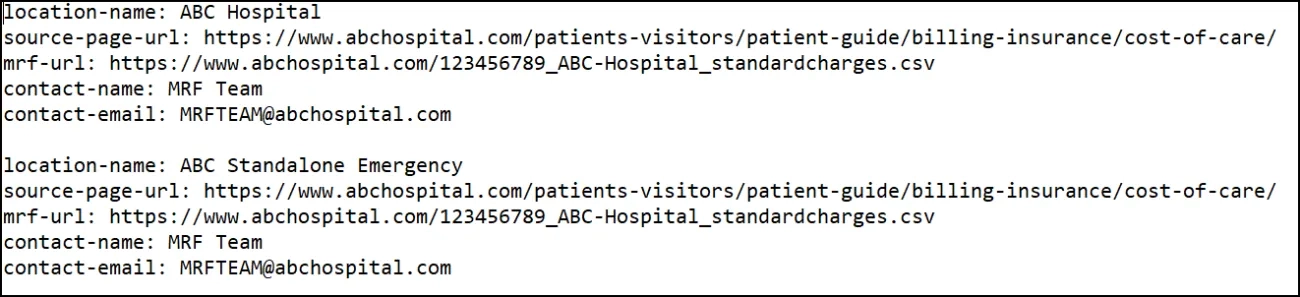 Exhibit 4 − Example .txt file output for shared MRF